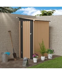 Streamdale Furniture 4.27 Ft x2.42 Ft Metal Garden Shed 5 X 3 Ft Pent Roof with Side Hinge Door