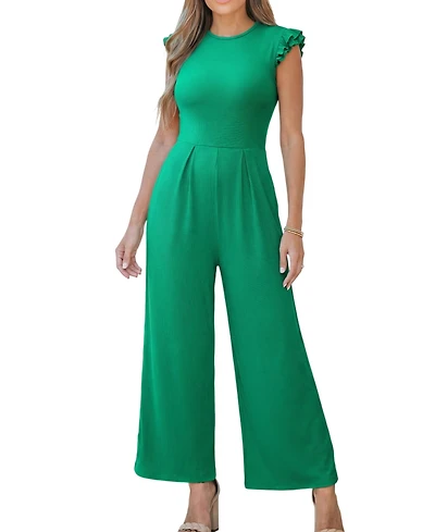 Cupshe Women's Crew Neck Zipper Closure Jumpsuit