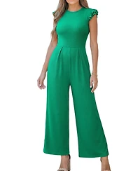 Cupshe Women's Crew Neck Zipper Closure Jumpsuit