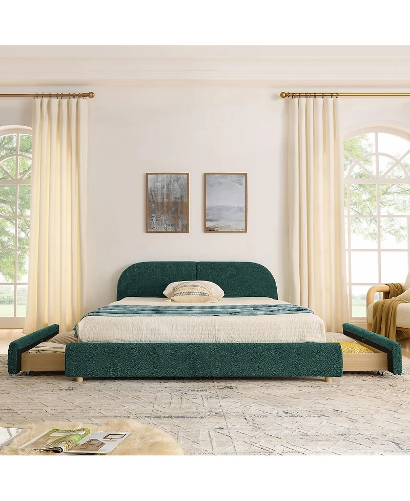 Streamdale Furniture Queen Size Upholstered Bed Frame