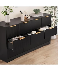 gaomon Fluted Dresser for Bedroom with 10 Drawers, 59" Wide Modern Chest of Drawers Wood Frame