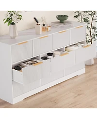gaomon Fluted Dresser for Bedroom with 10 Drawers, 59" Wide Modern Chest of Drawers Wood Frame