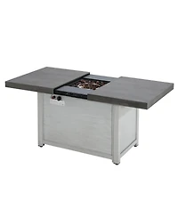 Streamdale Furniture Extendable Rectangle Aluminum Alloy Fire Pit Table, 50,000BTU