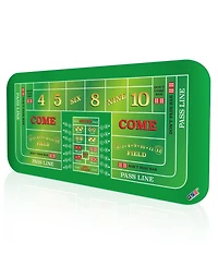 Gse Games & Sports Expert 70" x 35" Casino Craps Tabletop Layout Mat with Carrying Bag, Non-Slip Rubber Layout Mat