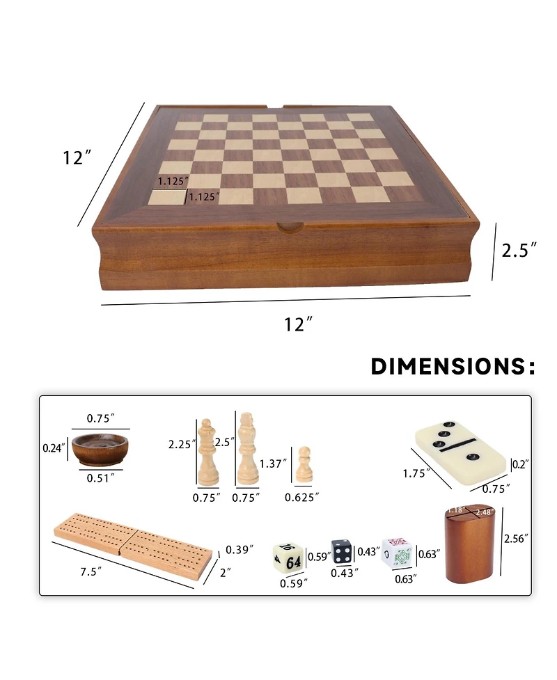 Gse Games & Sports Expert 7 in 1 Board Game Set