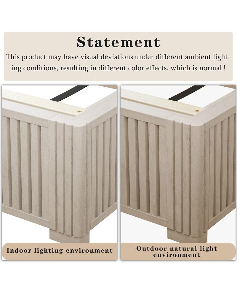 Streamdale Furniture Solid Wood Platform Bed Frame, No Box Spring Needed