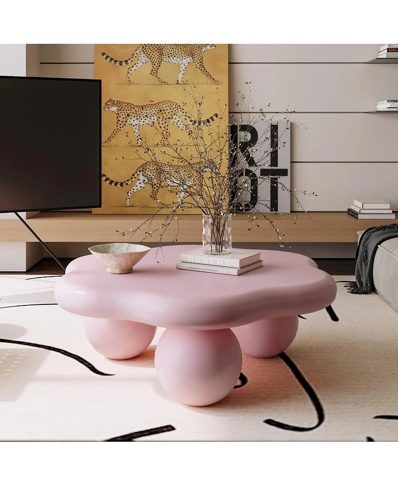 Streamdale Furniture Cloud Shaped Coffee Table, Petal-Shaped Modern Minimalist Table
