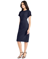 Maggy London Women's Short-Sleeve Sheath Midi Dress