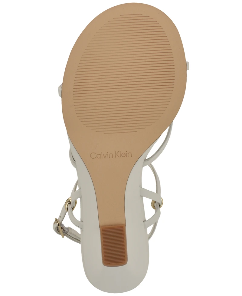 Calvin Klein Women's Deliney Round Toe Wedge Sandals