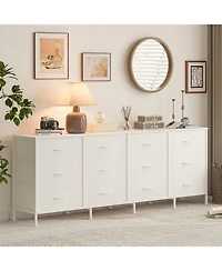 gaomon 70 Inch Dresser for Bedroom, Tv Stand, Wide Chest of Drawer with Storage, Charging Station