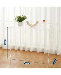 gaomon Acrylic Narrow Console Table for Entryway Acrylic Desk, Square Legs, Skinny Entry Table for Sofa, Foyer, Hallway, Living Room