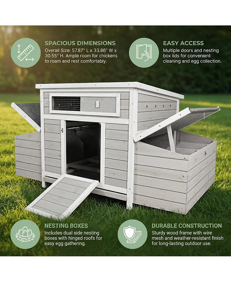 Mondawe 58" Fir Wood Outdoor Storage