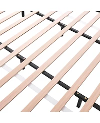 Streamdale Furniture King Size Boucle Upholstered Bed, Curved Design