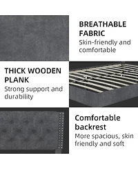 Streamdale Furniture Velvet Upholstered Queen Bed