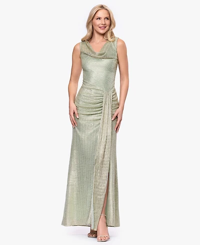 Betsy & Adam Women's Cowl Neck Maxi Gown