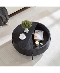 Streamdale Furniture Round Coffee Table with Storage - Modern Accent Tea Table