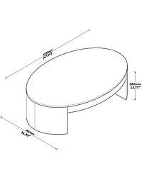 Streamdale Furniture Modern Luxury Oval Coffee Table Center Table for Living Room