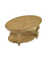 Streamdale Furniture Streamdale 42" Oval Wood Coffee Table with Open Storage Shelf