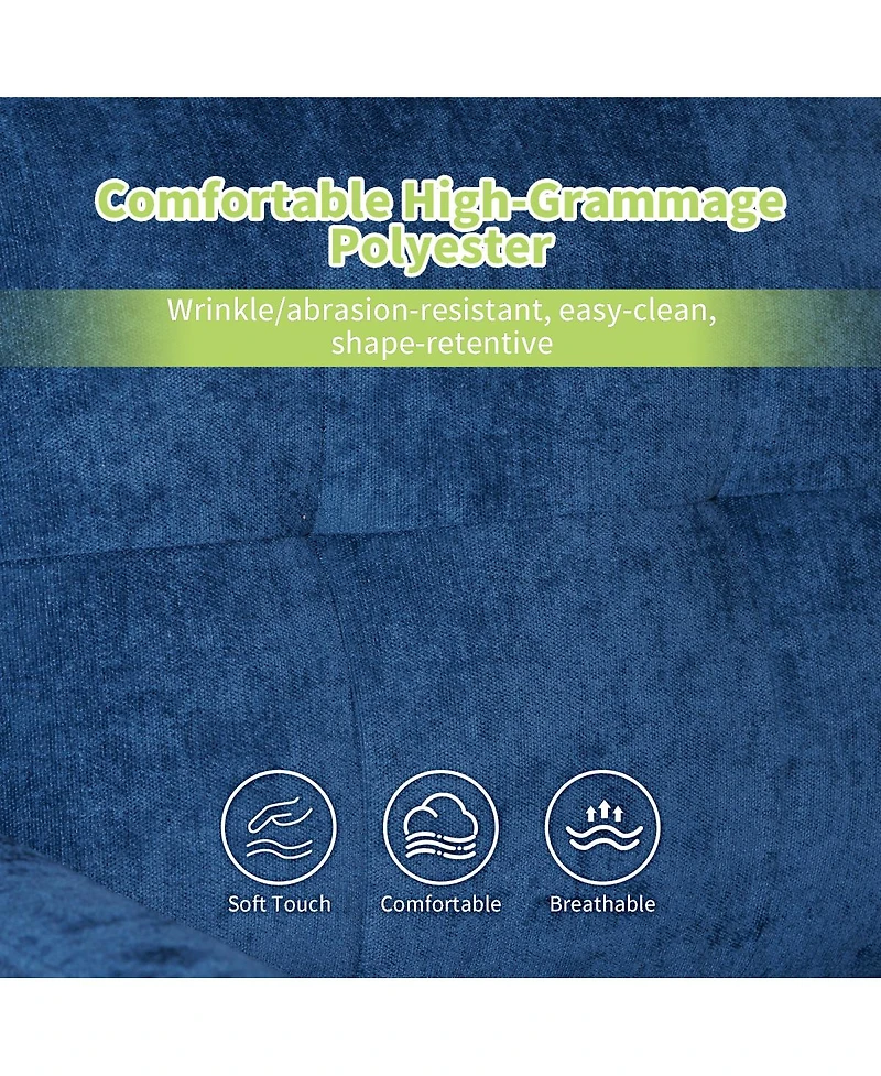 Streamdale Furniture Accent Chenille Chair w/Usb, Mid+, Soft+, High-support Sponge, Ergonomic Backrest, Wooden Legs, Storage