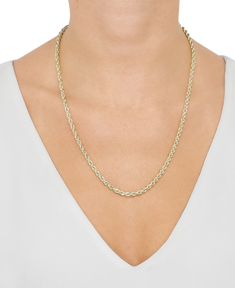 Macy's Hollow Rope Chain Necklace in 14k Yellow Gold