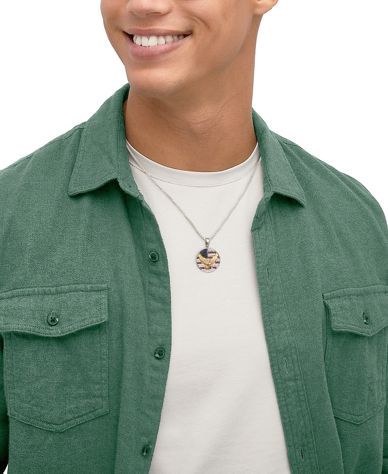 Grown With Love Lab Grown Diamond (1/4 ct. t.w.) & Created Ruby (3/8 ct. t.w.) Pendant Necklace in 14k Yellow Gold Over Sterling Silver