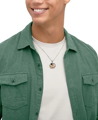 Grown With Love Lab Grown Diamond (1/4 ct. t.w.) & Created Ruby (3/8 ct. t.w.) Pendant Necklace in 14k Yellow Gold Over Sterling Silver