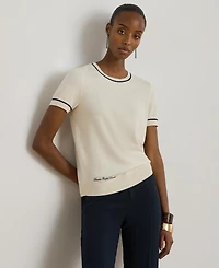 Lauren Ralph Women's Crewneck Short-Sleeve Sweater Top