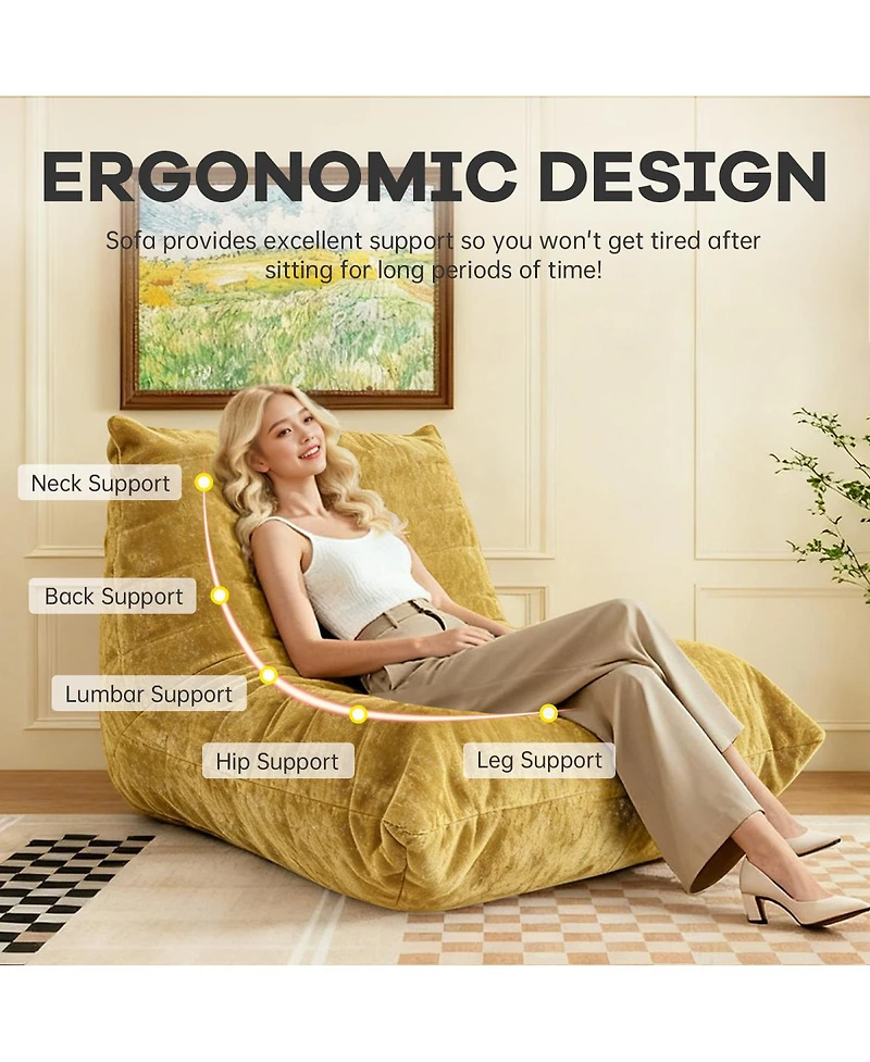 Streamdale Furniture Ergonomic Support System with Premium Chenille Fabric