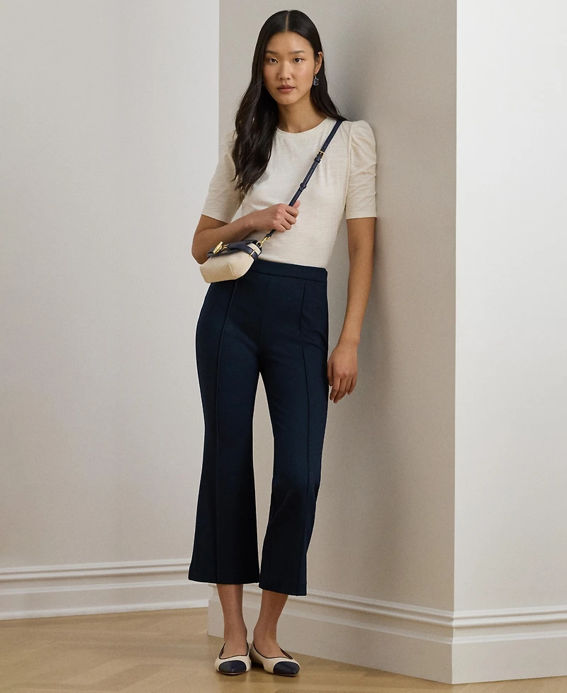 Lauren Ralph Women's Crewneck Puff-Sleeve Top