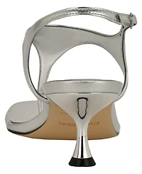 Calvin Klein Women's Portia T-Strap Flared Heel Dress Sandals