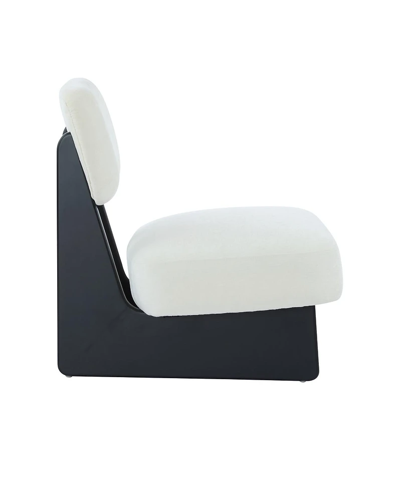 Streamdale Furniture Streamdale Set of 2 Modern Beige Lounge Chair with Polyester Upholstery & Wood Base