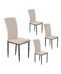 Streamdale Furniture Dining Chairs Set of 4 Modern Velvet Upholstered Chairs with Metal Legs