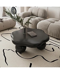 Streamdale Furniture 35" Cloud Shaped Coffee Table, Petal-Shaped Modern Minimalist Coffee Table