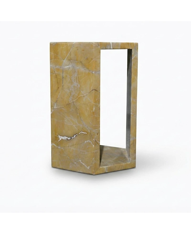 Streamdale Furniture 40cm x 32cm Luxury Spanish Gold Marble Hexagonal Side Table