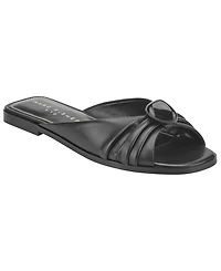 Marc Fisher Ltd Women's Dalani Ornamented Ruched Flat Slip-On Sandals