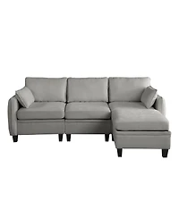 Streamdale Furniture 85" Chenille Modular Sectional Sofa with Storage Ottoman