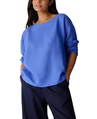 Eileen Fisher Women's Boat Neck Boxy Top, Regular & Plus
