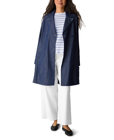 Eileen Fisher Women's Notch Collar Denim Coat, Regular & Plus