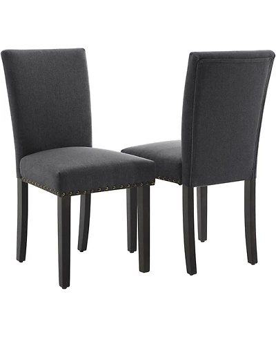 gaomon Upholstered Dining Chairs Set of 2, Fabric Parsons Dining Chair with Nailhead Trim, Modern Fabric Accent Chair Kitchen Chairs for Kitchen