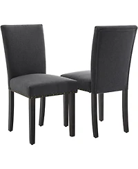 gaomon Upholstered Dining Chairs Set of 2, Fabric Parsons Dining Chair with Nailhead Trim, Modern Fabric Accent Chair Kitchen Chairs for Kitchen