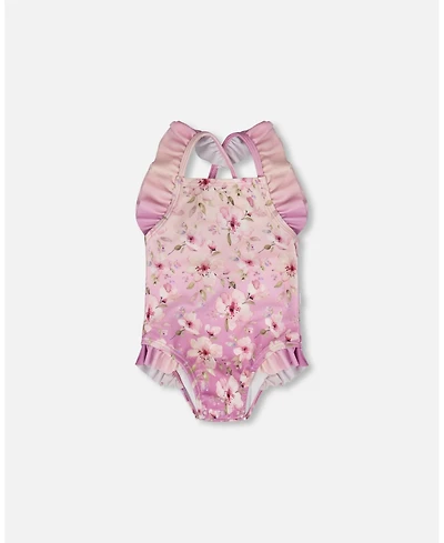 Deux par Baby Girls One-Piece Swimsuit Flower Print