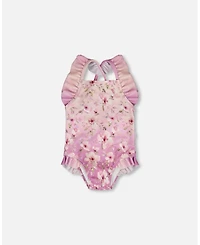 Deux par Baby Girls One-Piece Swimsuit Flower Print