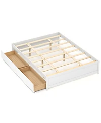 Sugift Queen Size Bed Frame with 2 Rolling Storage Drawers