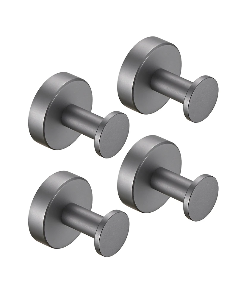 Rainsken Round Base Wall Hanging Coat Hook, 4 Pack Stainless Steel Heavy Duty Towel Hook for Entry, Bathroom and Bedroom