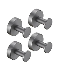 Rainsken Round Base Wall Hanging Coat Hook, 4 Pack Stainless Steel Heavy Duty Towel Hook for Entry, Bathroom and Bedroom