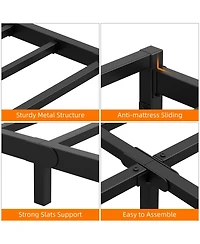 gaomon Metal Platform Bed Frame with Steel Slats Support, Mattress Foundation, Easy Assembly