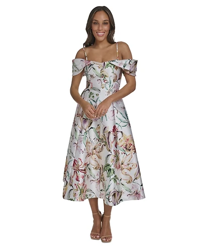 Eliza J Women's Off-The-Shoulder Flare Midi Dress