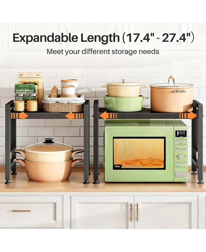 Yigii Expandable, Rust-Proof, Space-Saving 3-Tier Microwave Stand