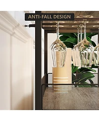 gaomon 3-Tier Wine Bar Cabinet with Led Detachable