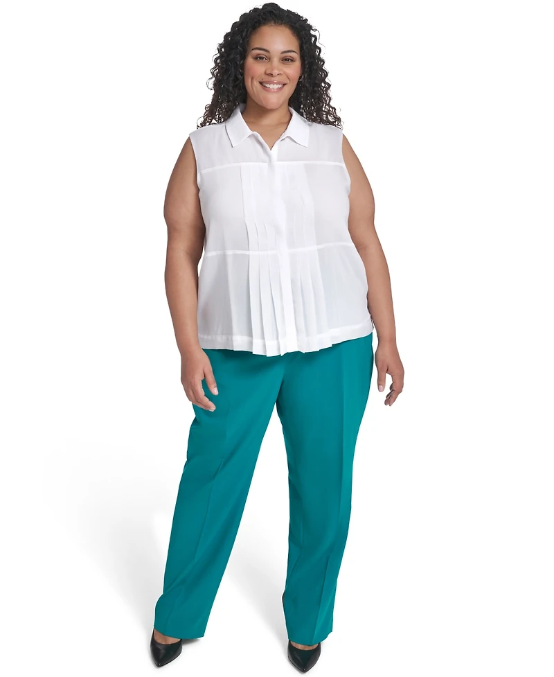 Calvin Klein Plus Collared Neck Sleeveless Top